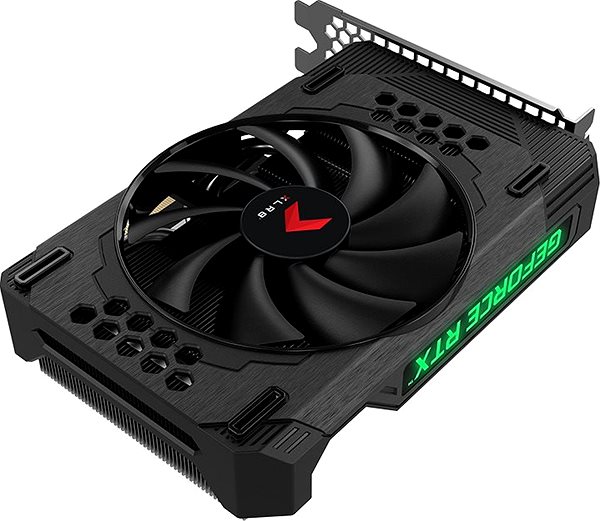 Graphics Card PNY GeForce RTX 3060 12GB XLR8 Gaming REVEL EPIC-X RGB Single Fan Lateral view