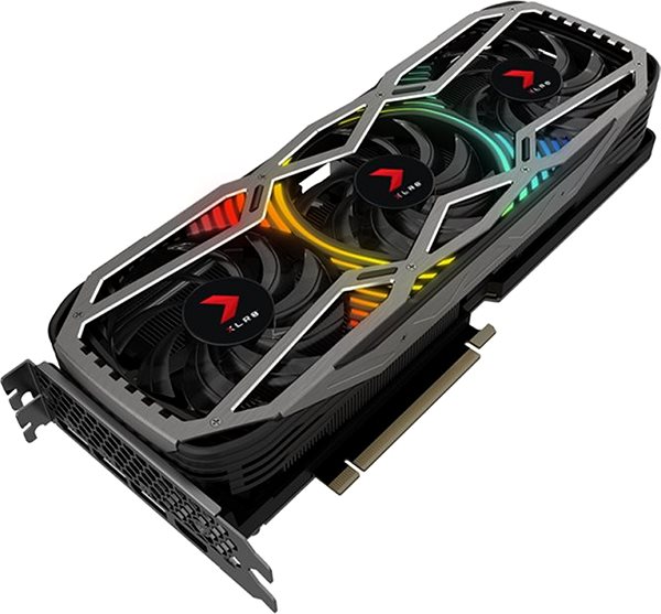 Grafická karta PNY GeForce RTX 3080 10 GB XLR8 Gaming REVEL EPIC-X RGB Triple Fan Edition Bočný pohľad