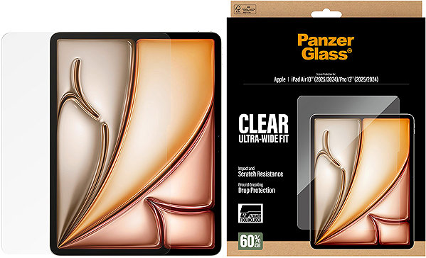 Glass Screen Protector PanzerGlass Apple iPad Air 13/Pro 13 with installation frame ...