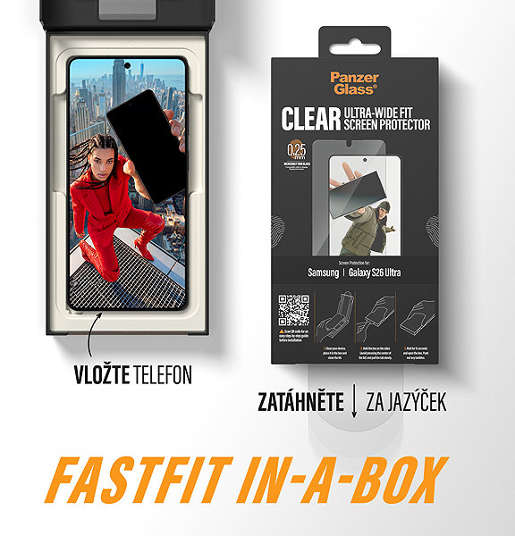 Glass Screen Protector PanzerGlass Samsung Galaxy S26 Ultra with dust-free application box ...