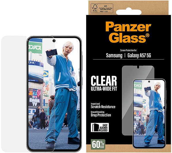 Glass Screen Protector PanzerGlass Samsung Galaxy A57 with installation frame ...