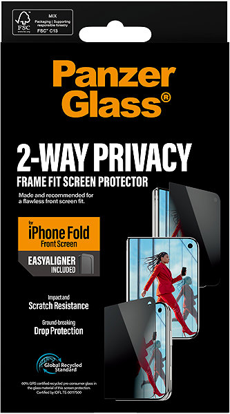 Glass Screen Protector PanzerGlass Privacy Apple iPhone Duo with installation frame (sub-screen) ...