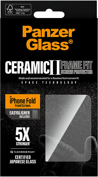 Üvegfólia PanzerGlass Ceramic II Apple iPhone Fold üvegfólia + felhelyező keret (sub-screen) ...