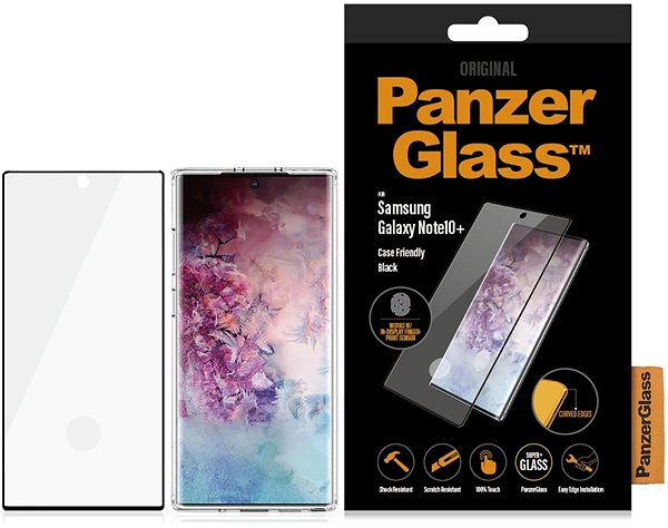 Glass Screen Protector PanzerGlass Premium for Samsung Galaxy Note 10+ Black Packaging/box