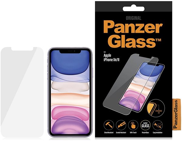 Glass Screen Protector PanzerGlass Standard for Apple iPhone Xr/11 clear Packaging/box