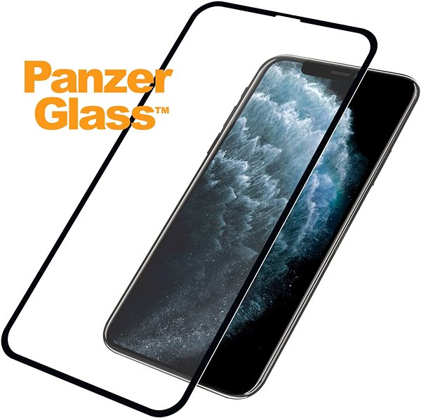 Glass Screen Protector PanzerGlass Edge-to-Edge for the Apple iPhone X/Xs/11 Pro, Black ...