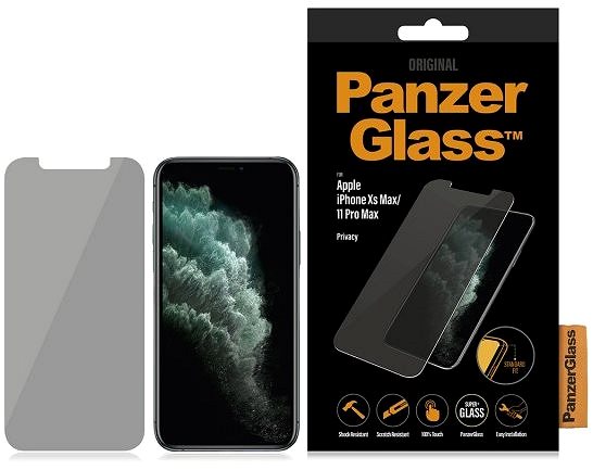 Ochranné sklo PanzerGlass Standard Privacy pre Apple iPhone XS Max/11 Pro Max číre Obal/škatuľka