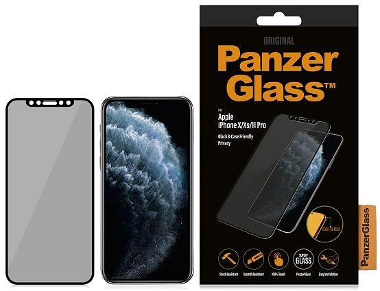 Ochranné sklo PanzerGlass Edge-to-Edge Privacy pro Apple iPhone X/XS/11 Pro černé  Obal/krabička