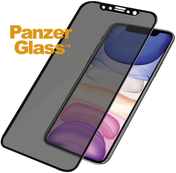Üvegfólia PanzerGlass Edge-to-Edge Privacy Apple iPhone XR/11 üvegfólia - fekete Képernyő