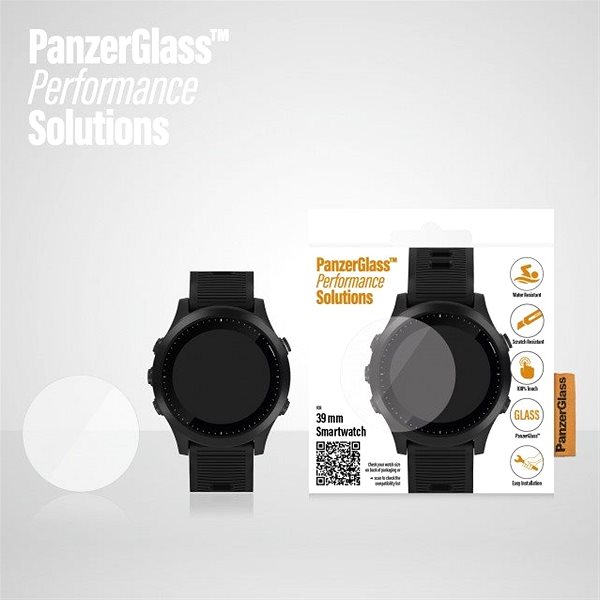 Üvegfólia PanzerGlass SmartWatch - különféle típusú órákhoz (39 mm) átlátszó Csomagolás/doboz
