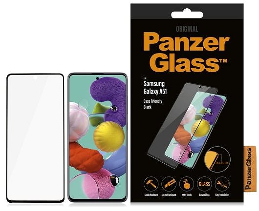 Glass Screen Protector PanzerGlass Edge-to-Edge for Samsung Galaxy A51 Black Packaging/box