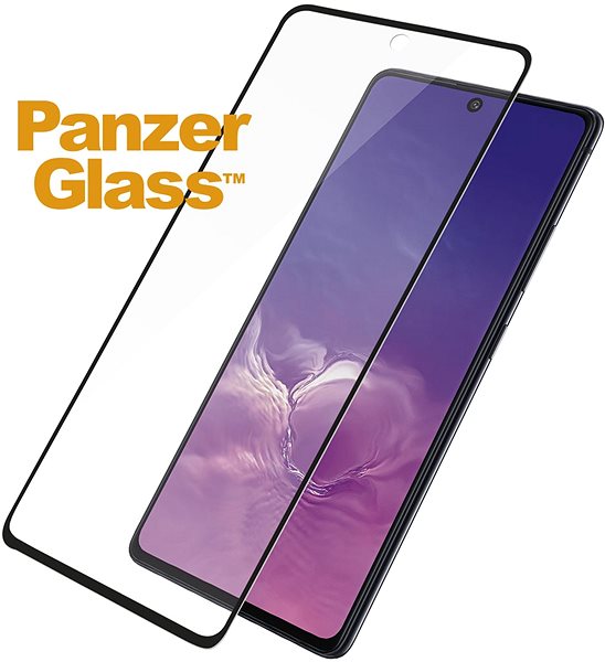Glass Screen Protector PanzerGlass Edge-to-Edge for Samsung Galaxy S10 Lite, Black Screen