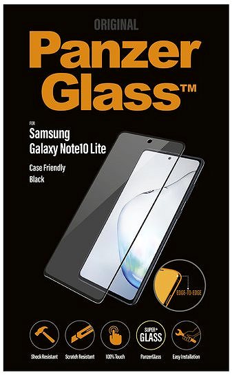 Glass Screen Protector PanzerGlass Edge-to-Edge for Samsung Galaxy Note 10 Lite, Black Packaging/box