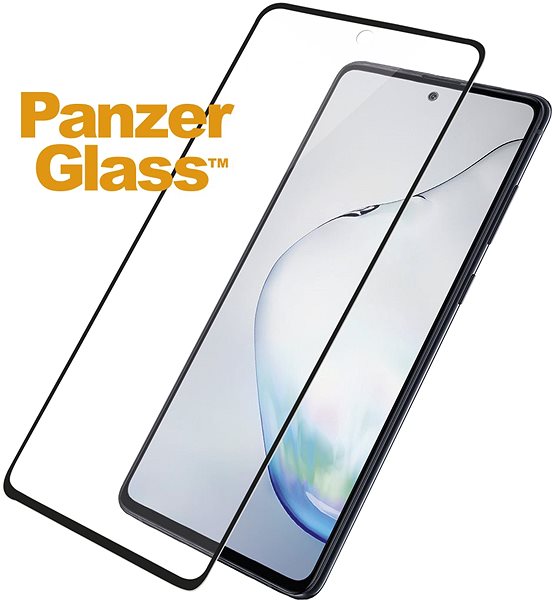 Glass Screen Protector PanzerGlass Edge-to-Edge for Samsung Galaxy Note 10 Lite, Black Screen