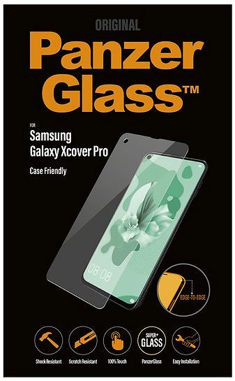 Glass Screen Protector PanzerGlass Edge-to-Edge for Samsung Galaxy Xcover Pro, Clear Packaging/box
