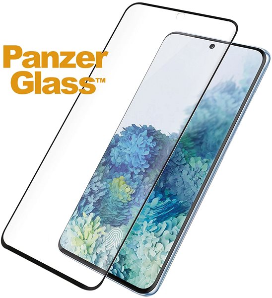 Glass Screen Protector PanzerGlass Premium for Samsung Galaxy S20+, Black (FingerPrint) Screen