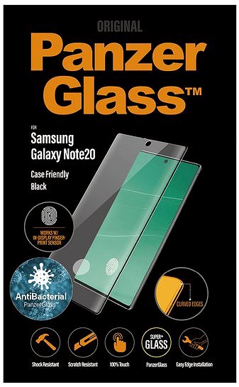 Schutzglas PanzerGlass Premium AntiBacterial für Samsung Galaxy Note 20 schwarz Verpackung/Box