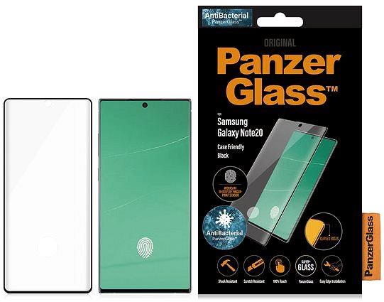 Üvegfólia PanzerGlass Premium AntiBacterial Samsung Galaxy Note 20 üvegfólia - fekete Csomagolás/doboz
