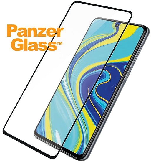 Glass Screen Protector PanzerGlass Edge-to-Edge for Xiaomi Redmi Note 9 Pro/9 Pro Max/9S, Black Screen