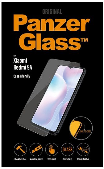 Glass Screen Protector PanzerGlass Edge-to-Edge for Xiaomi Redmi 9A/9AT/9C/10A Packaging/box