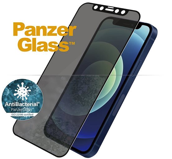 Ochranné sklo PanzerGlass Edge-to-Edge Privacy Antibacterial pro Apple iPhone 12 Mini černé Vlastnosti/technologie