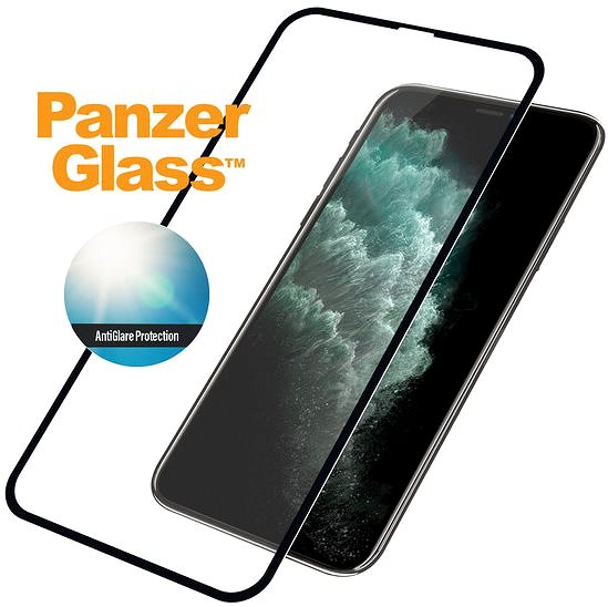Glass Screen Protector PanzerGlass Edge-to-Edge for Apple iPhone Xs Max/11 Pro Max, Black, with Anti-Glare Coating Features/technology