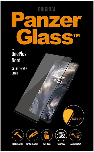 Schutzglas PanzerGlass Edge-to-Edge für OnePlus Nord - schwarz Verpackung/Box