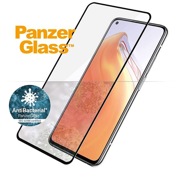 Üvegfólia PanzerGlass Edge-to-Edge Antibacterial Xiaomi Mi 10T/10T Pro/10T Lite 5G üvegfólia - fekete Jellemzők/technológia
