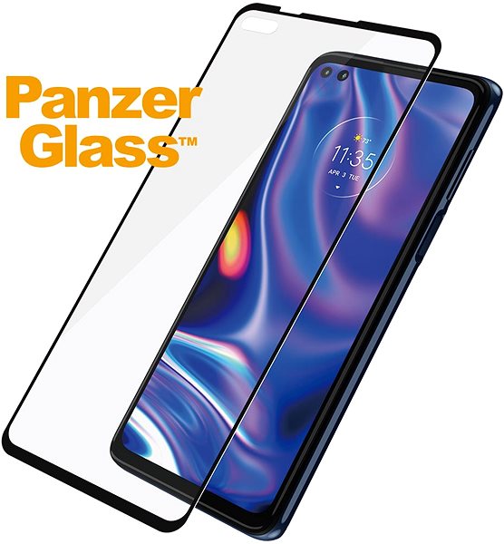 Glass Screen Protector PanzerGlass Edge-to-Edge pro Motorola One 5G/Moto G 5G Plus Black Screen