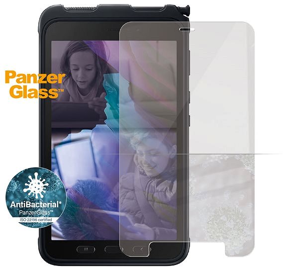 Glass Screen Protector PanzerGlass Edge-to-Edge Antibacterial for Samsung Galaxy Tab Active 3 Clear Screen