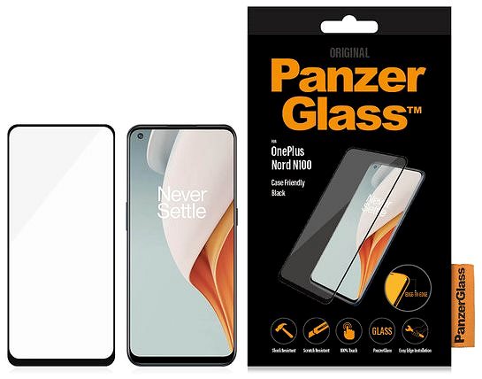 Glass Screen Protector PanzerGlass Edge-to-Edge for OnePlus Nord N100 Packaging/box