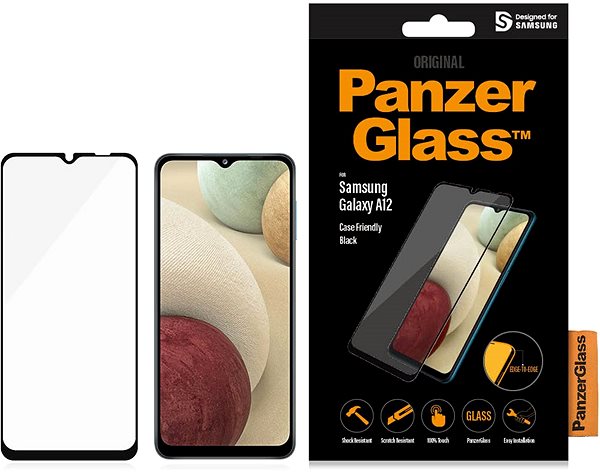 Ochranné sklo PanzerGlass Edge-to-Edge pro Samsung Galaxy A12 Obal/krabička