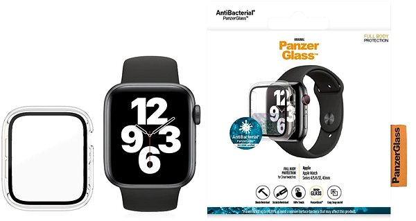 Glass Screen Protector PanzerGlass Full Protection for Apple Watch 4/5/6/SE 40mm (Clear Frame) Features/technology