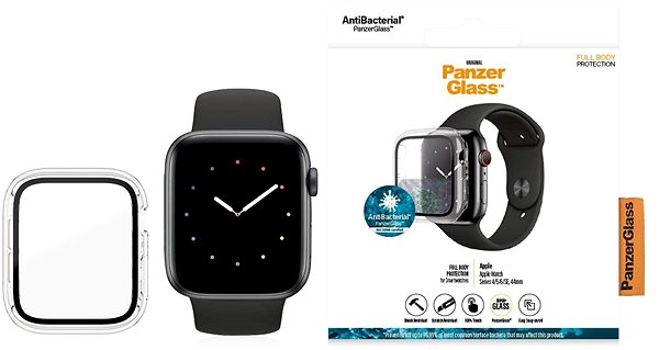 Glass Screen Protector PanzerGlass Full Protection for Apple Watch 4/5/6/SE 44mm (Clear Frame) Features/technology