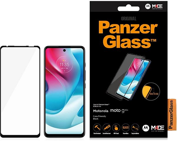 Glass Screen Protector PanzerGlass Edge-to-Edge Motorola Moto g60s Packaging/box