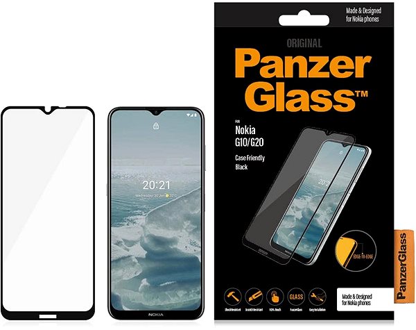Schutzglas PanzerGlass Edge-to-Edge Nokia G10/G20 Verpackung/Box