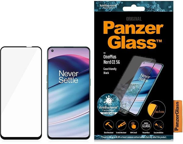 Glass Screen Protector PanzerGlass Edge-to-Edge OnePlus Nord CE 5G Packaging/box