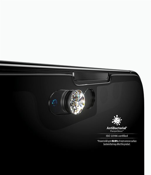 Üvegfólia PanzerGlass Apple iPhone 13 mini átlátszó Swarovski CamSlider®-rel (elülső kameraburkolat) Jellemzők/technológia