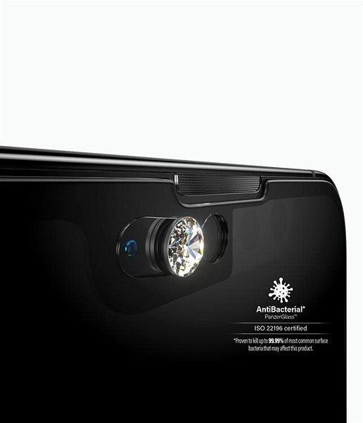 Schutzglas PanzerGlass Apple iPhone 13/13 Pro mit transparentem Swarovski CamSlider® (Frontkameraabdeckung) Mermale/Technologie