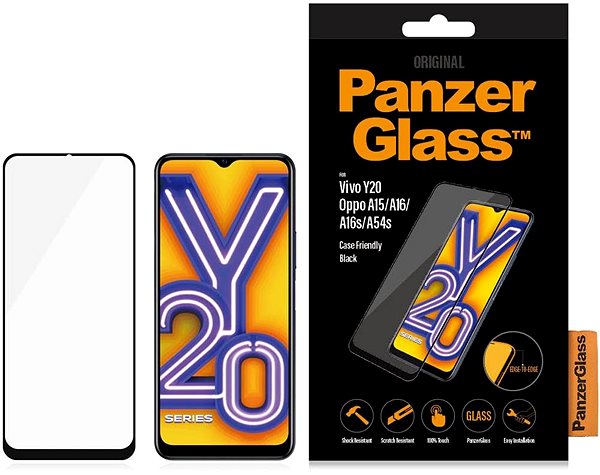 Glass Screen Protector PanzerGlass Vivo Y20/Oppo A15/A16s/A16/A54 Packaging/box