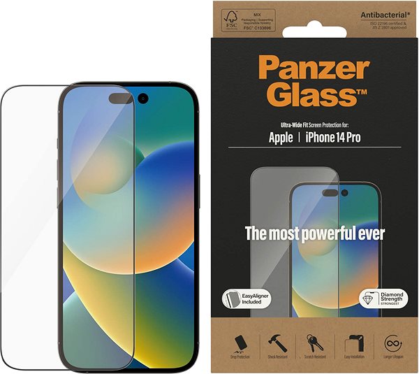 Üvegfólia PanzerGlass Apple iPhone 14 Pro üvegfólia + felhelyező keret ...