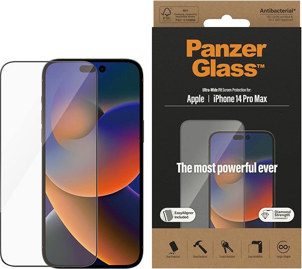 Ochranné sklo PanzerGlass Apple iPhone 14 Pro Max s inštalačným rámčekom ...