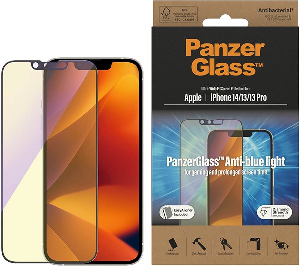 Üvegfólia PanzerGlass Apple iPhone 14/13/13 Pro üvegfólia - Anti-BlueLight + felhelyező keret ...