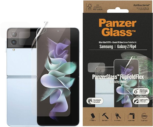 Schutzglas PanzerGlass Schutzglas für das Samsung Galaxy Z Flip 4 TPU Folie + Glas ...
