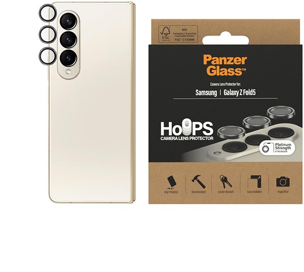 Ochranné sklo na objektív PanzerGlass HoOps Samsung Galaxy Z Fold5 – ochranné krúžky pre šošovky fotoaparátu ...