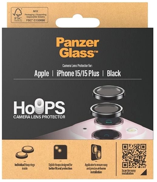 Ochranné sklo na objektív PanzerGlass Camera Protection Rings Apple iPhone 15 / Plus – Hoops Rings ...