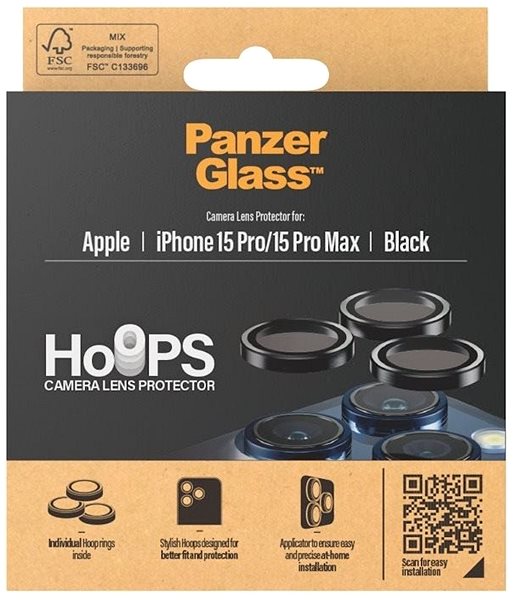 Kamera védő fólia PanzerGlass Camera Protection Rings Apple iPhone 15 Pro / Pro Max üvegfólia - Hoops Rings ...