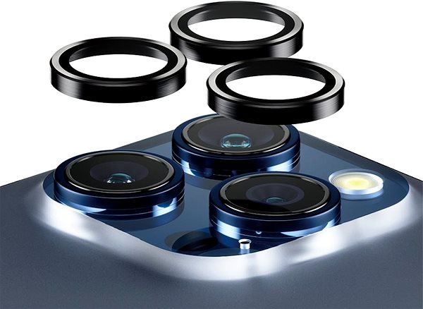 Objektiv-Schutzglas PanzerGlass Camera Protection Rings Apple iPhone 15 Pro / Pro Max- Hoops Rings ...
