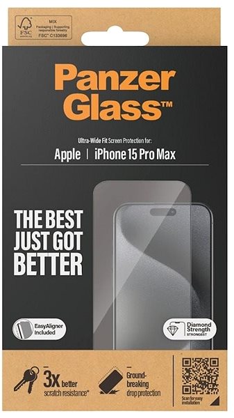 Üvegfólia PanzerGlass Apple iPhone 15 Pro Max üvegfólia + felhelyező keret ...