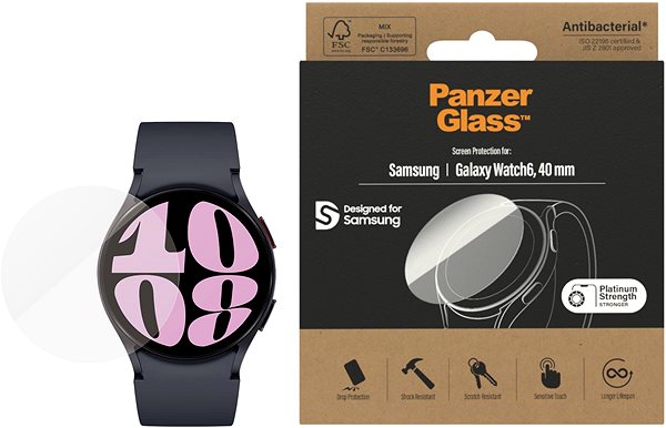Ochranné sklo PanzerGlass Samsung Galaxy Watch6 40 mm ...